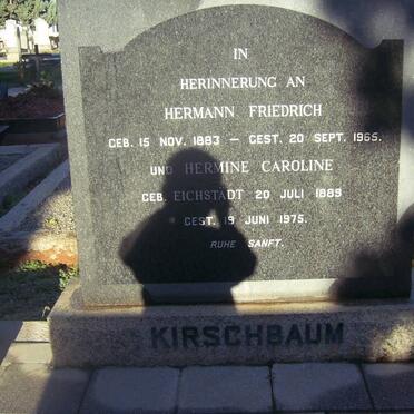 KIRSCHBAUM Hermann Friedrich 1883-1965 & Hermine Caroline EICHSTADT 1889-1975