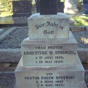 SPRENGEL Eugen 1865-1943 & Ernestine W. 1856-1930