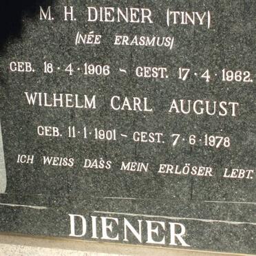 DIENER Wilhelm Carl August 1901-1978 & M.H. ERASMUS 1906-1962