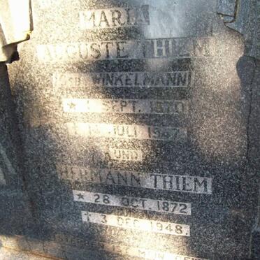 THIEM Hermann 1872-1948 & Maria Auguste WINKELMAN 1870-1947