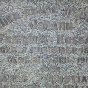 KOSSATZ Johann Friedrich 1830-1917 & Anna Christiane Auguste Wilhelmine BLASKE 1834-1923