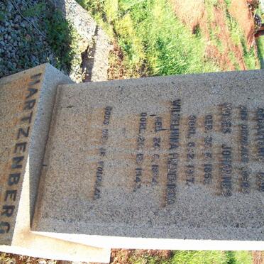 HARTZENBERG Moses Johannes 1852-1917 & Wilhelmina Hendrina 1854-1943