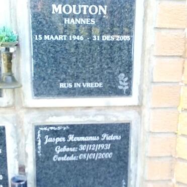 MOUTON Hannes 1946-2005 :: PIETERS Jasper Hermanus 1931-2000