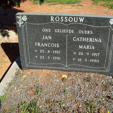 ROSSOUW Jan Francois 1921-1991 &amp; Catherina Maria 1917-1990