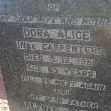 HUBBARD Alfred Thomas -1955 &amp; Dora Alice CARPENTER -1951