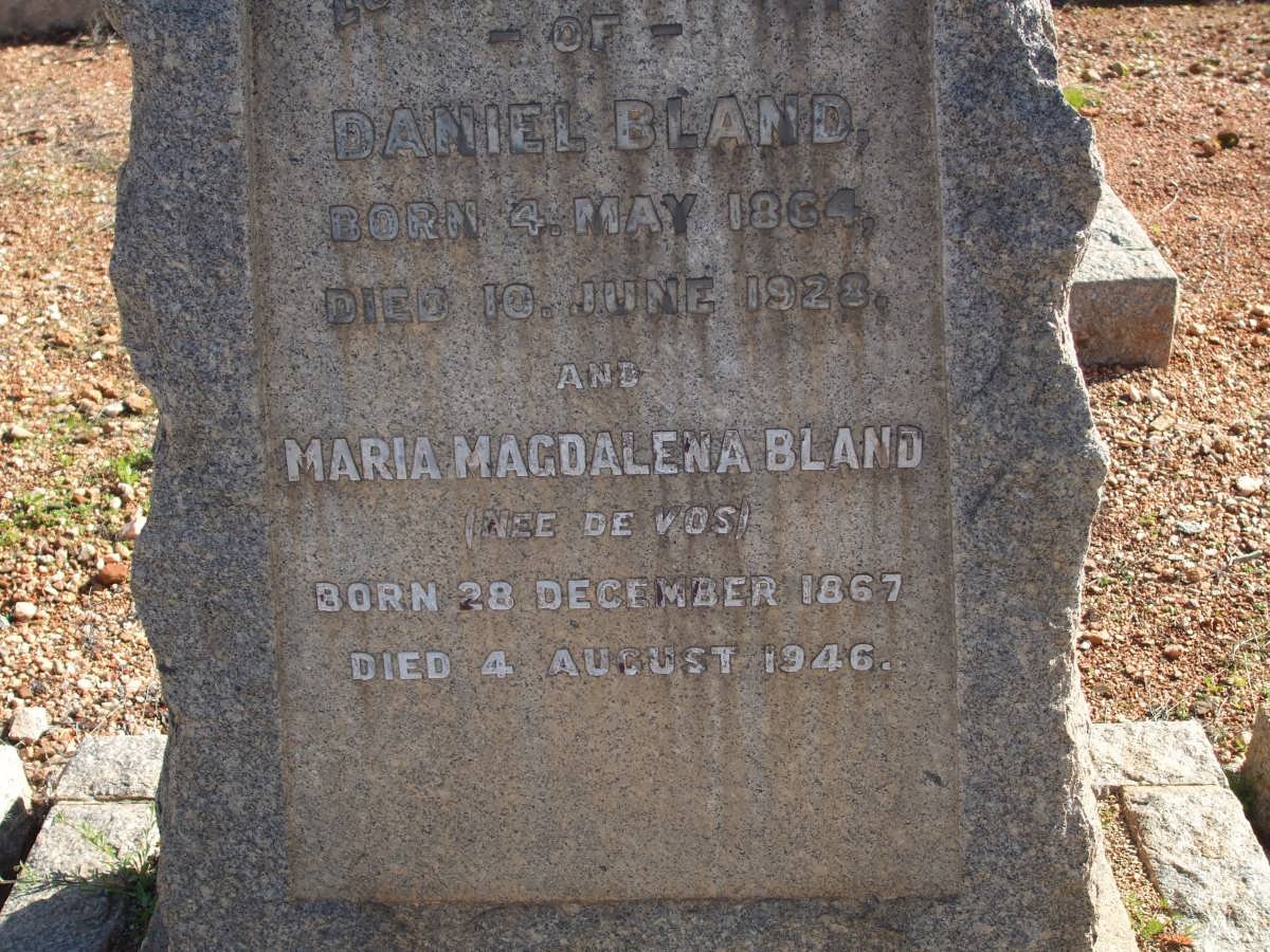 BLAND Daniel 1864-1928 &amp; Maria Magdalena DE VOS 1867-1946