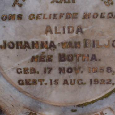 BILJON Alida Johanna, van nee BOTHA 1858-1922