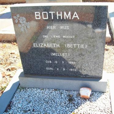 BOTHMA Elizabeth nee MELLET 1866-1952