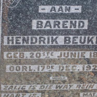 BEUKES Barend Hendrik 1853-1928