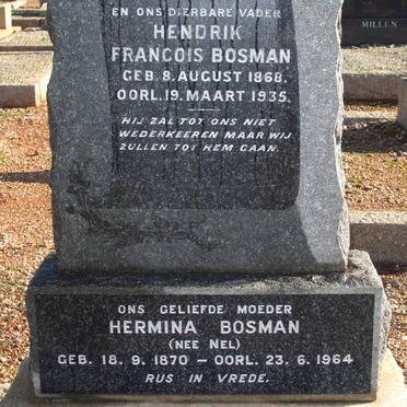 BOSMAN Hendrik Francois 1868-1935 &amp; Hermina NEL 1870-1964