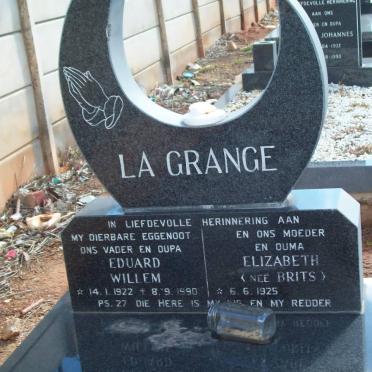 GRANGE Eduard Willem, la 1922-1990 &amp; Elizabeth BRITS 1925-