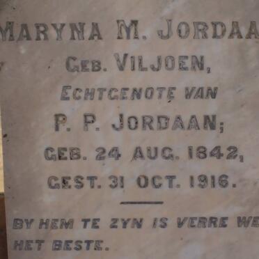 JORDAAN Maryna M. nee VILJOEN 1842-1916