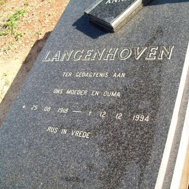 LANGENHOVEN Ann? 1918-1994