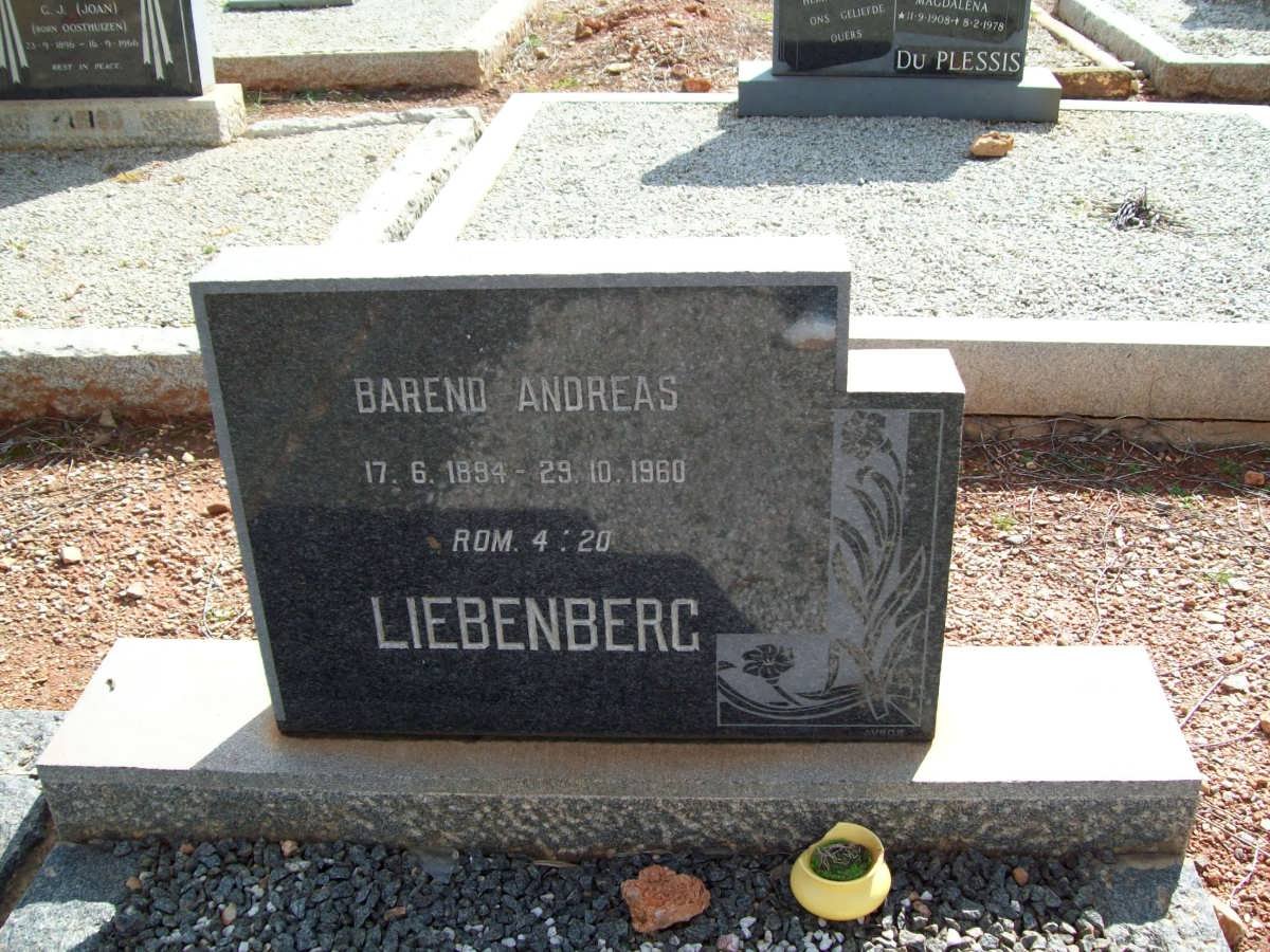 LIEBENBERG Barend Andreas 1894-1960
