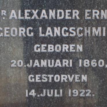 LANGSCHMIDT Alexander Ernst Georg 1860-1922