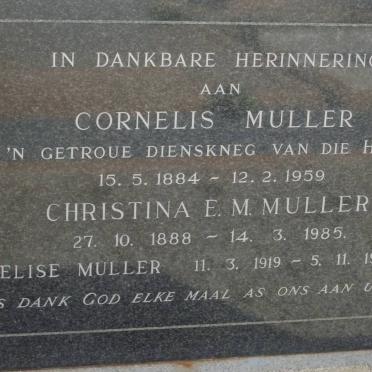 MULLER Cornelis 1884-1959 &amp; Christina E.M. 1888-1985 :: MULLER Elise 1919-1985