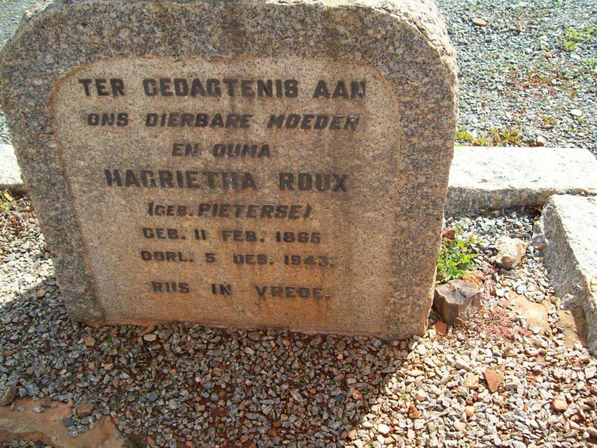 ROUX Magrietha nee PIETERSE 1865-1943