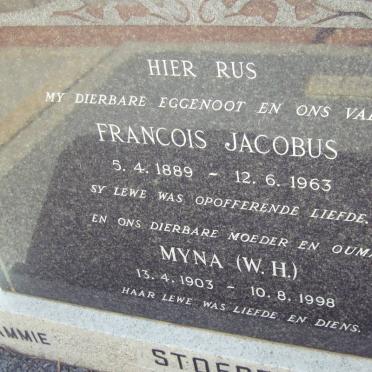 STOFBERG Francois Jacobus 1889-1963 &amp; W.H. 1903-1998
