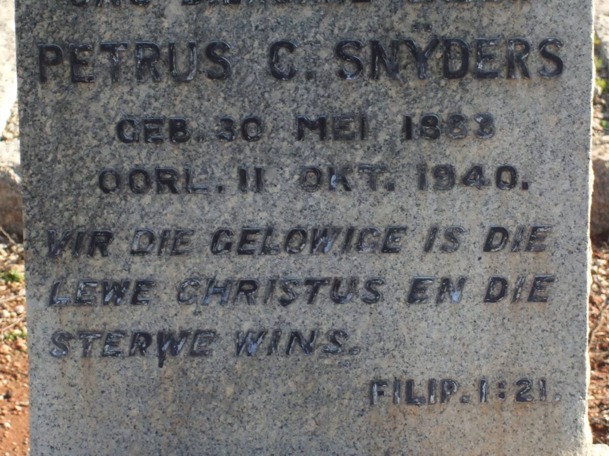 SNYDERS Petrus C. 1883-1940