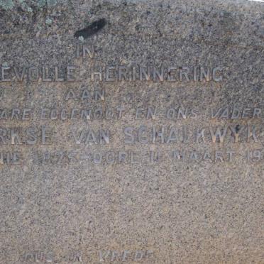 SCHALKWYK J.P., Dirkse van 1875-1941