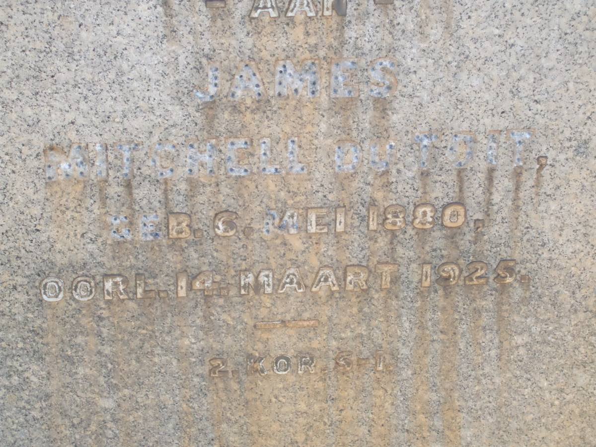 TOIT James Mitchell, du 1880-1925