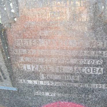 WET Pieter Daniel, de ?? - 1949 &amp; Elizabeth Jacoba ? 1893-1959