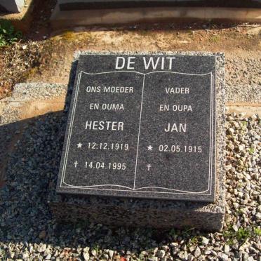 WIT Jan, de 1915- &amp; Hester 1919-1995