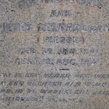 WET Pieter Gerhard, de 1901-1971
