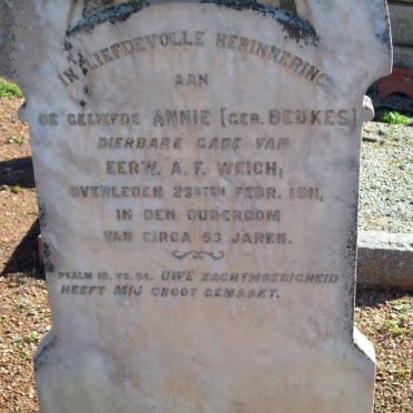 WIECH Annie nee BEUKES -1911