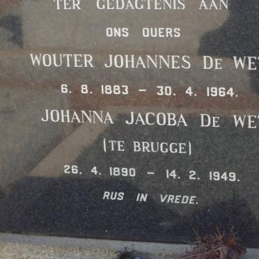 WET Wouter Johannes, de 1883-1964 &amp; Johanna Jacoba TE BRUGGE 1890-1949