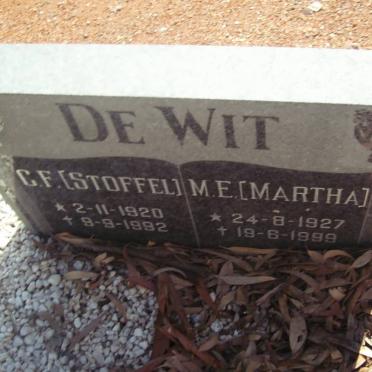 WIT C.F., de 1920-1992 &amp; M.E. 1927-1999