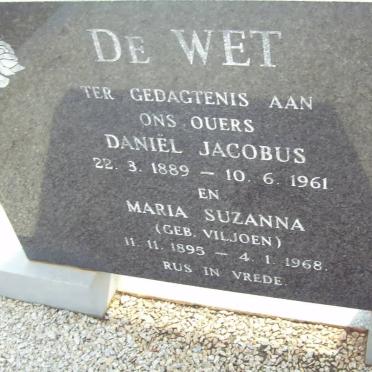 WET Daniel Jacobus, de 1889-1961 &amp; Maria Susanna VILJOEN 1895-1968