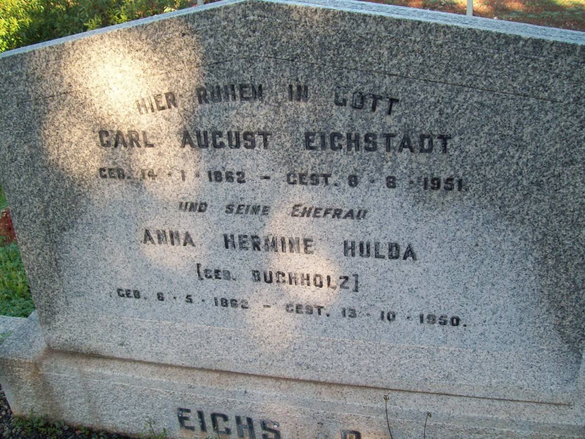 EICHSTADT Carl August 1862-1951 & Anna Hernmine Hulda BUCHHOLZ 1862-1950