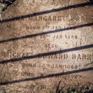 BARKER Michael Edward 1886-1892 :: BARKER Anna Margaret 1883-1884