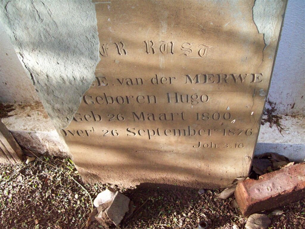 MERWE ?.E., van der nee HUGO 1800-1876