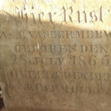 MERWE A.S.E., van der 1865-18??