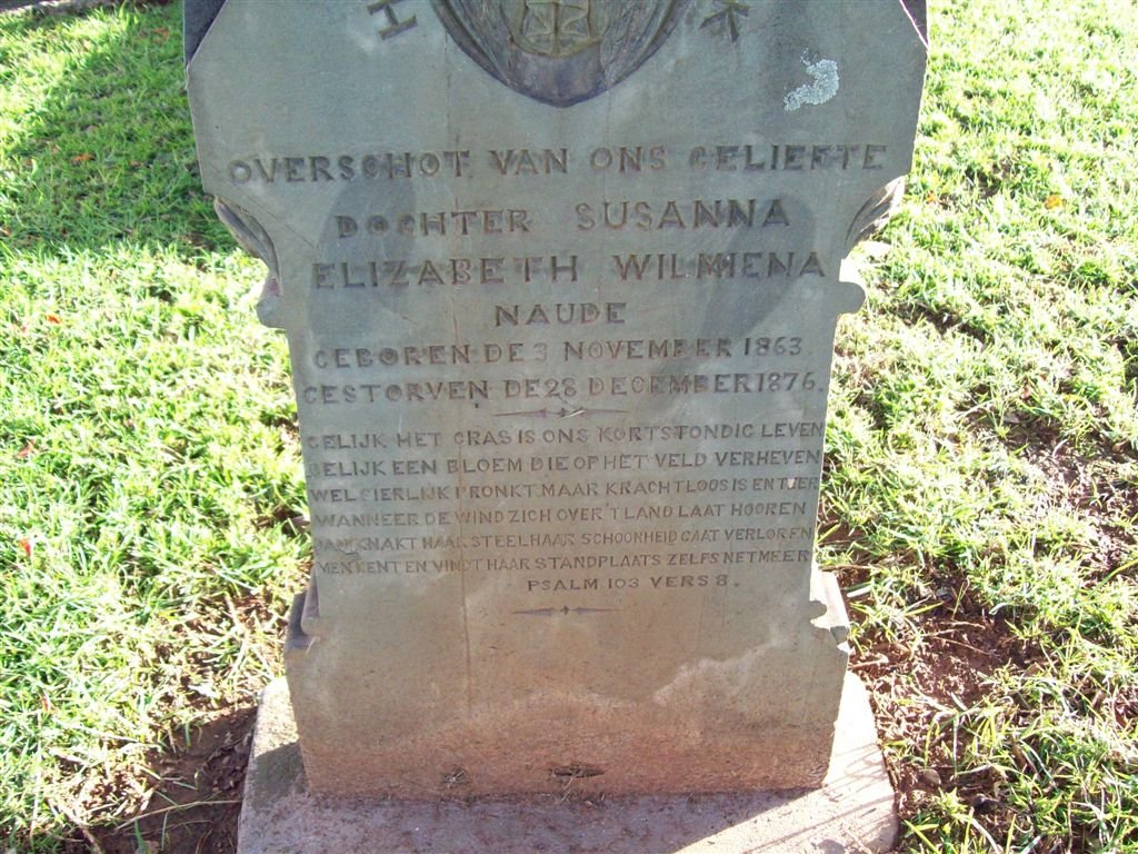 NAUDE Susanna Elizabeth Wilhelmina 1863-1876