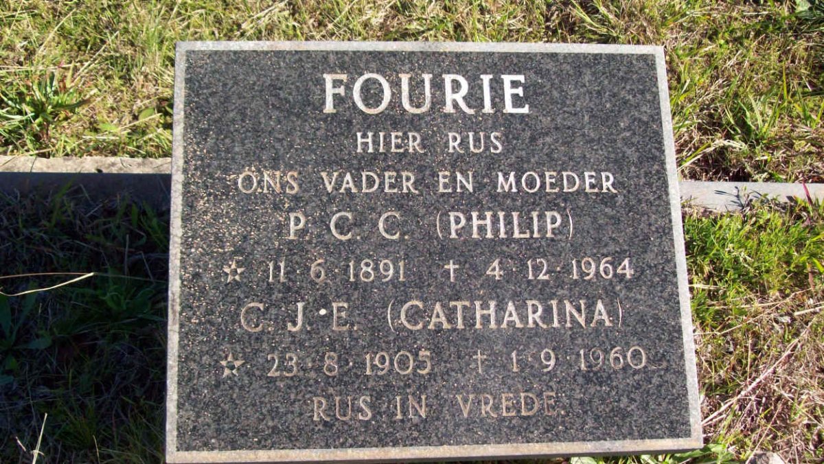 FOURIE P.C.C. 1891-1964 & C.J.E. 1905-1960