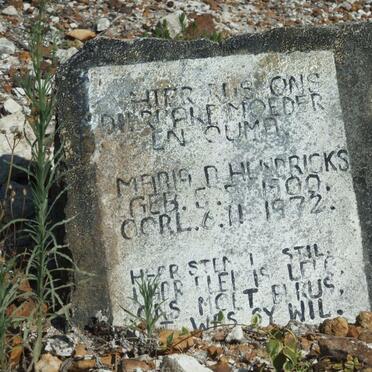 HENDRICKS Maria D. 1900-1972