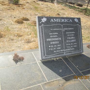 AMERICA Frederick 1917-1998 &amp; Clara 1923-2002