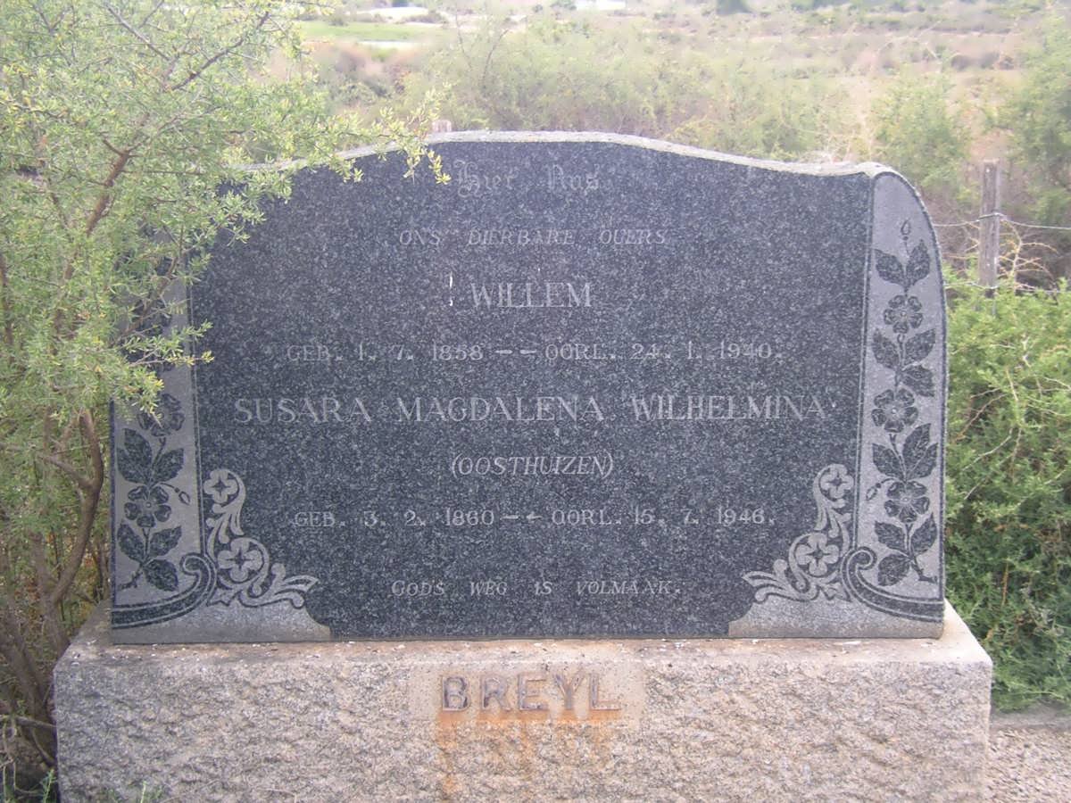 BREYL Willem 1858-1940 &amp; Susara Magdalena Wilhelmina OOSTHUIZEN 1860-1946