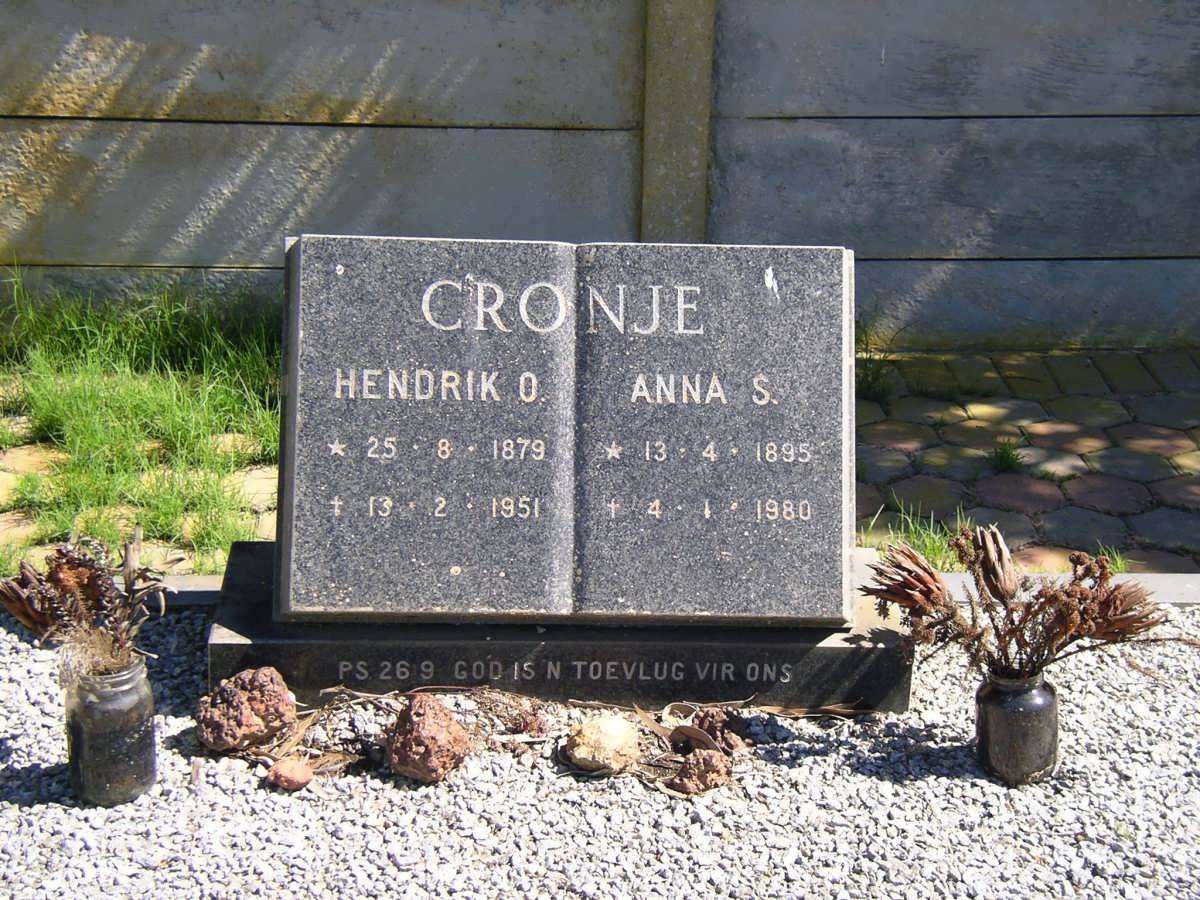CRONJE Hendrik O. 1879-1951 & Anna S. 1895-1980