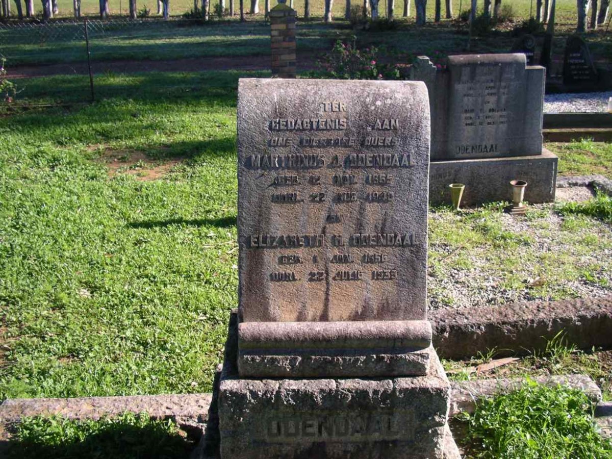 ODENDAAL Marthinus J. 1865-1940 & Elizabeth H. 1856-193?
