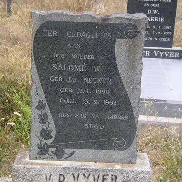 VYVER Salome W., van der nee DE NECKER 1890-1963