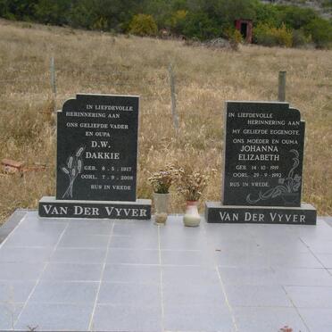 VYVER D.W., van der 1917-2008 &amp; Johanna Elizabeth 1919-1992