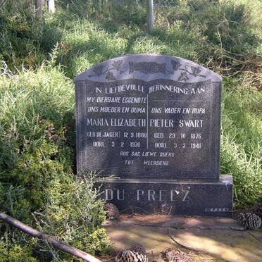 PREEZ Pieter Swart, du 1876-1941 &amp; Maria Elizabeth DE JAGER 1880-1941