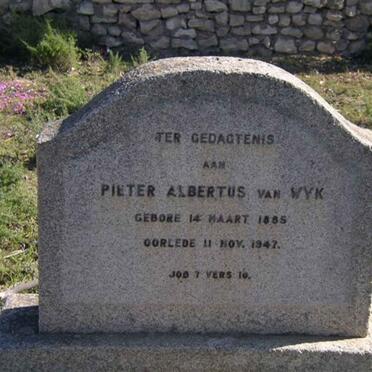 WYK Pieter Albertus, van 1885-1947