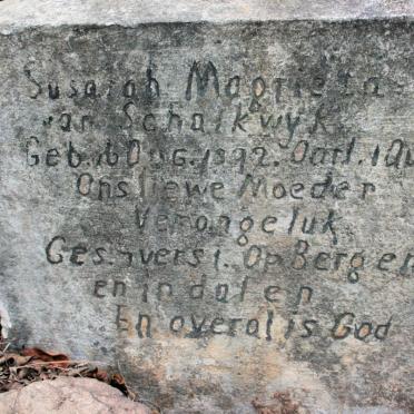 SCHALKWYK Susarah Magrieta, van 1892-1945