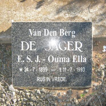 JAGER E.S.J., de nee VAN DEN BERG 1899-1993