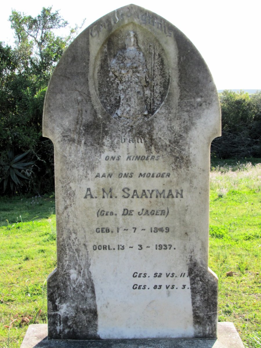 SAAYMAN A.M. nee DE JAGER 1849-1937